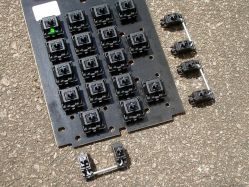 The Cherry stabilisers unclip readily from the switch PCB