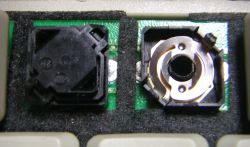 Assembled (left), and slider assembly removed (right)
