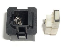 Return spring is at the rear of the switch (note that the slider is upside down)