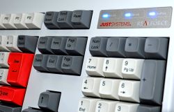 Blue LEDs, keycaps sideview
