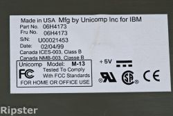 The rear label from this keyboard