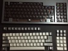 Showing what the keyboard looks like without keycaps.