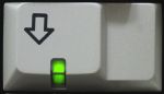 Cherry G80-9013 with indicator LED and the usual down arrow.