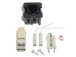 Disassembled; note that the springs were damaged by the LED removal attempt