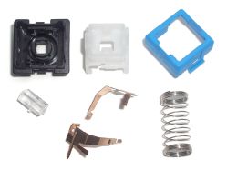 Disassembled, top views of components