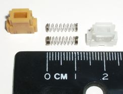 Comparison of return springs between SKCM Amber (ca. 80–100 gf) and SKCM White (70 gf)