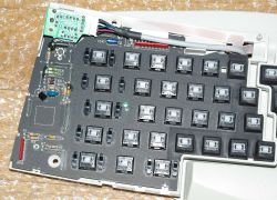 Left side case and keycaps removed