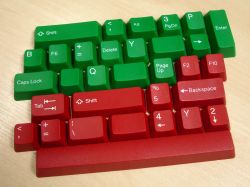 Selection of red and green keycaps