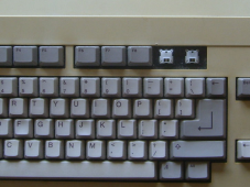 Early Amiga A500 Keyboard showing Space Invader key switches