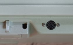 Female connector at the backside of the keyboard