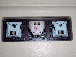 Later design, clicky version (centre)