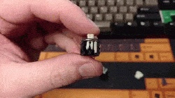 A cutaway view inside a click-modified Alps SKCM Ivory switch.