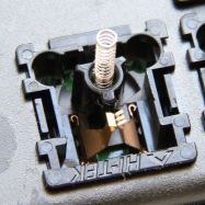 Hi-Tek Series 725 dual movable contacts, in their closed position as the slider has been removed