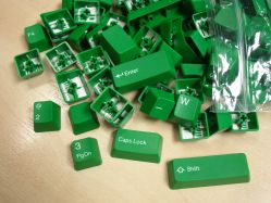 Assorted keys from the green set