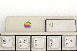 Detail of Apple logo and power key