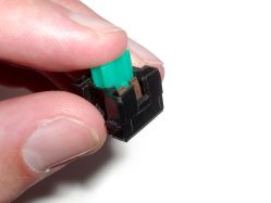 Switch opened, showing the slider just before actuation