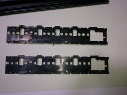 Securing pieces, top piece has largend holes for the LEDS
