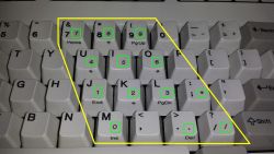 Embedded number pad - highlighted
