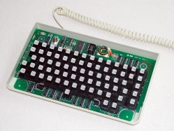 HP 9816 keyboard, with a 10-to-13 core module and add-on modules