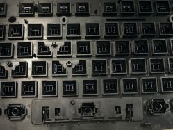 The keycap stems for the home keys (with homing bars) are rotated by 90°