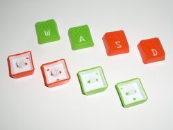 Top and bottom views of the rubber gamer keycaps