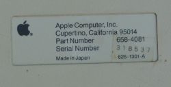 Rear label