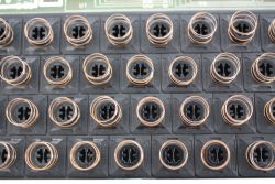 Key switches with springs, close up