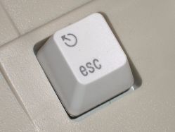 Macintosh escape symbol on a Matias keycap (the character is in Mac system fonts, but Apple keyboards use "esc")