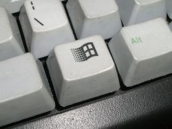Windows 95–style keycap from a 2010 Unicomp Spacesaver