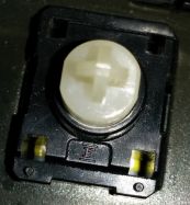 1st Generation clicky switch top; note the letter "F" at the base