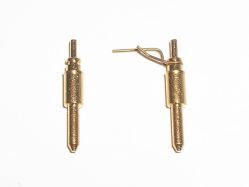 Switch contacts: two terminals with a spring wire affixed to one of them