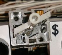 Micro Switch magnetic reed grey top view open on Burroughs D8585