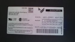 A picture of the label of the keyboard