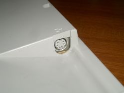 Downstream ADB port on the bottom of the AppleDesign Keyboard
