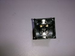 Bottom casing internals, wire contacts are tightly wrapped on terminals