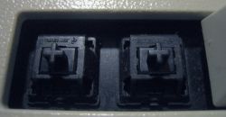 Side-by-side of vintage & newer switch housings, F1/F2 switches