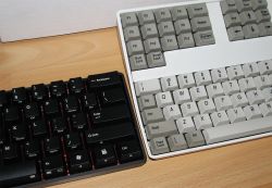 Vertical comparison with standard key size.