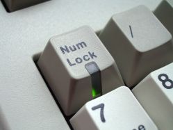 Num lock legend is pad printed as the second moulding shot was used for the keycap window