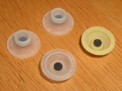 Loose domes; the single yellow dome is from the space bar