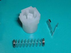 Slider, click leaf and return spring
