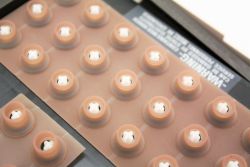 Rubber tactile membrane close-up