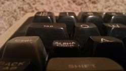 TeleVideo Model 925 keyboard with Alpha Lock key in its latched state