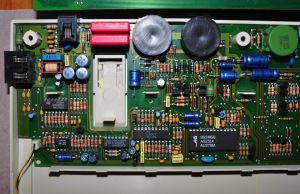 Left side of the telephone PCB in detail.