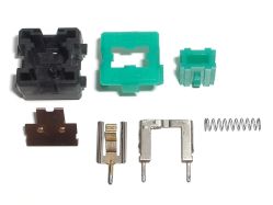 Disassembled, top/front views of components (relative to the switch)