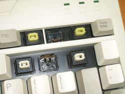 Hua-Jie AK series switches, with one dismantled to reveal the contacts