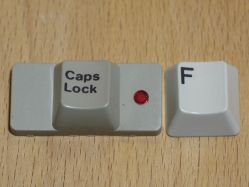 Top view of the Caps Lock and the F keycaps