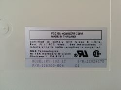 Rear label of the 116300-004