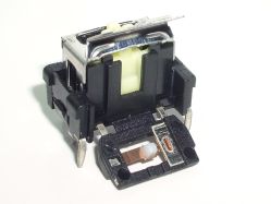 Contact frame pulled down to reveal inside view