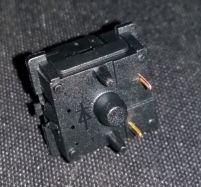 A switch with fixing pins