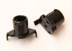 Switch sliders from a Hi-Pro style keyboard (left) and a standard Topre switch (right). They appear to be the same height, but the base design is slightly different.